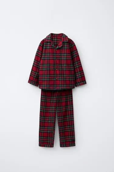 3–6 лет/фланелевая пижама в клетку