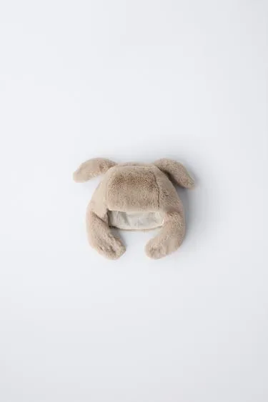 Детям от 3 до 6 лет / шапка из искусственного меха с ушками зайца