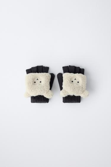 Zara Митенки с вышивкой овечки из искусственной овчины