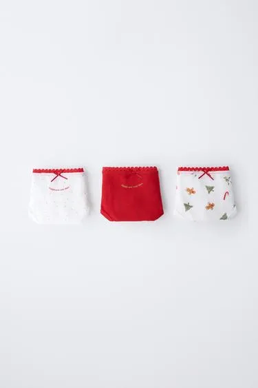 1-6 лет/ набор из трех трусов с принтом дерева и печенья