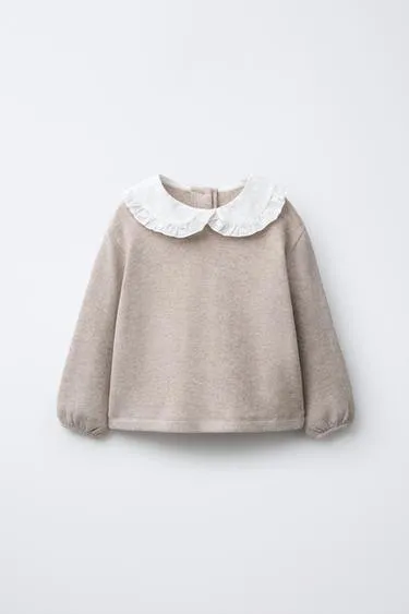 Футболка SOFT TOUCH с вышитым отложным воротником