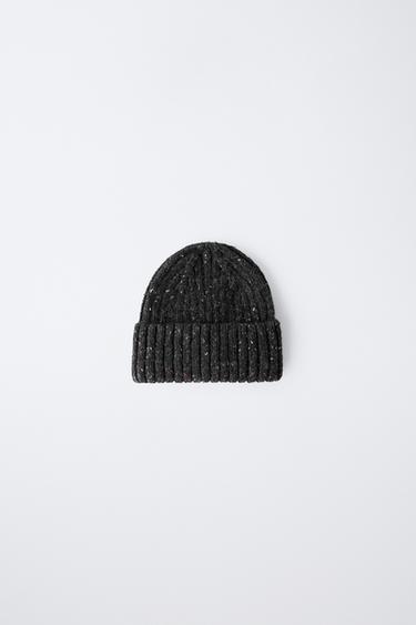 Zara 3–14 лет / шапка бини с отделкой из шерсти