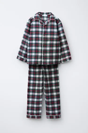 6-14 лет/ фланелевая пижама в клетку- Заказать в России