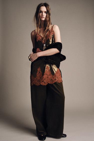 Zara Платье с кружевом и пайетками ZW COLLECTION LIMITED EDITION