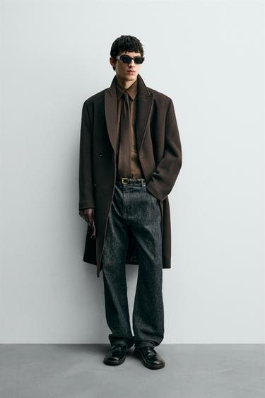 Zara Пальто двубортное из шерсти