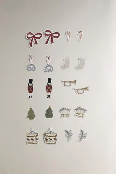 Детский металлический набор наклеек на рождество