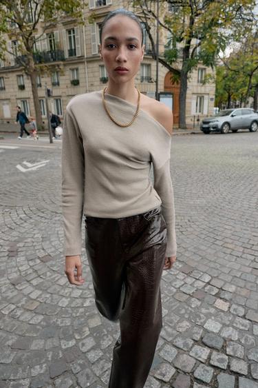 Zara Топ асимметричного кроя из мягкой ткани