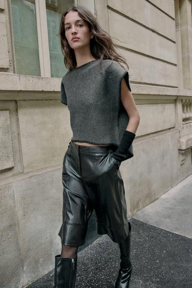 Zara Кардиган вязаный с контрастной отстрочкой купить с доставкой.