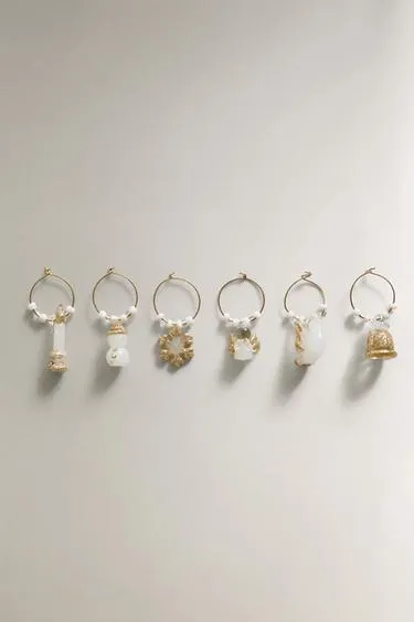 Набор блестящих стеклянных подвесок для рождественской елки (набор из 6 штук)