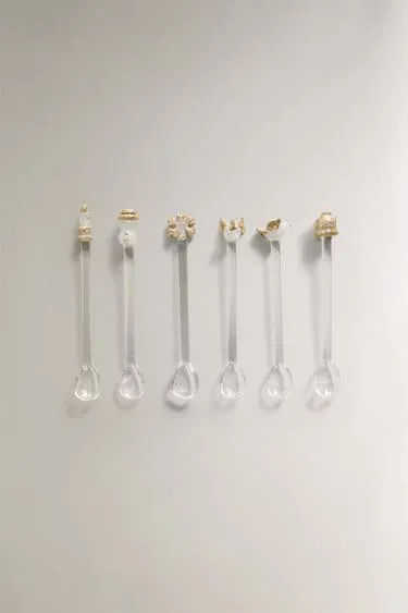 Набор блестящих стеклянных десертных ложек на рождественскую тематику (набор из 6)- Заказать в России