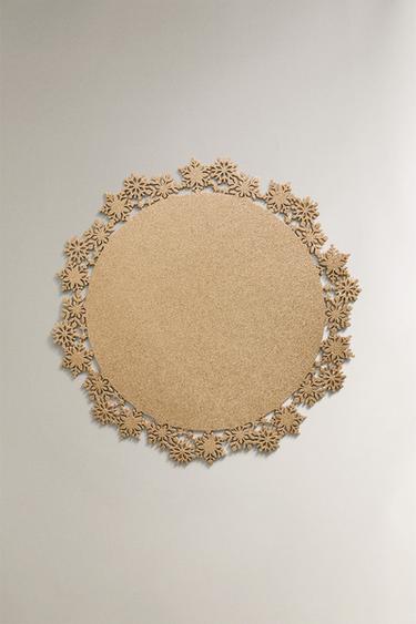 Блестящий плед-подставка со снежинкой на рождество