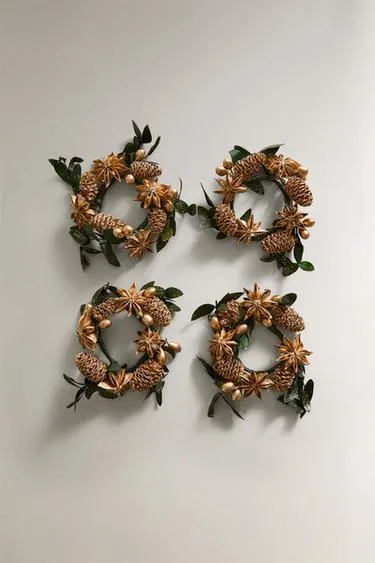 Набор блестящих рождественских кольцев для салфеток (набор из 4 штук)- Заказать в России