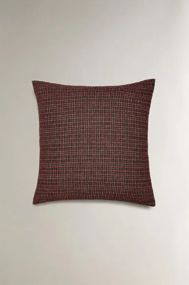 Рождественская наволочка из льна в клетку- Заказать в России