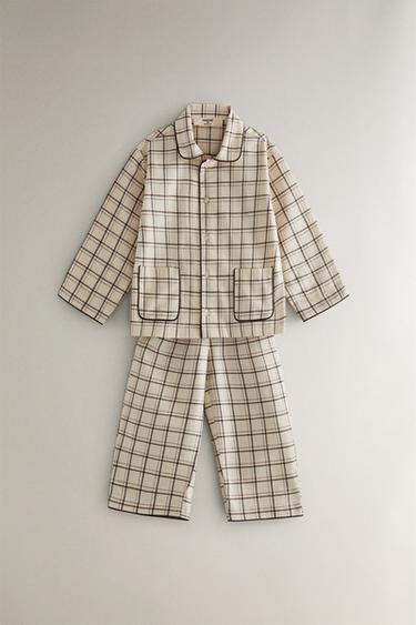 Zara Набор детских рождественских пижам из хлопка в клетку