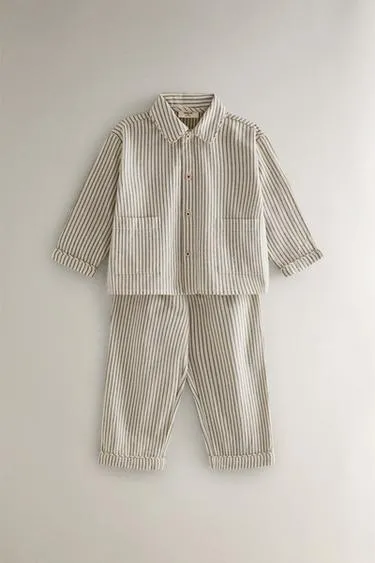 Набор детских пижам в полоску на рождество (набор из 2 штук)