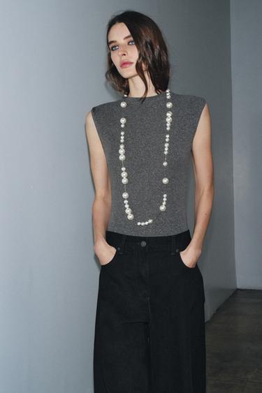 Zara Мягкое боди с воротником-стойкой