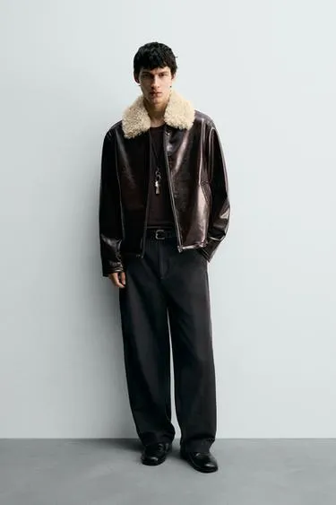 Куртка из винила с комбинированной отделкой- Заказать в России