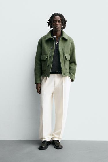 Zara Куртка из смесовой шерсти с карманами купить с доставкой.