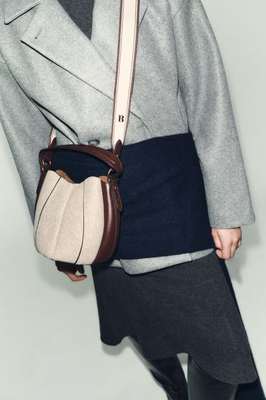 Zara Сумка из ткани с отстрочкой TOPSTITCH