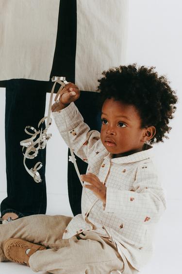 Zara Рубашка в клетку с вышивкой купить с доставкой.