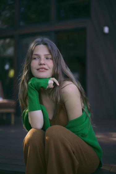 Zara Длинные митенки из 100% шерсти