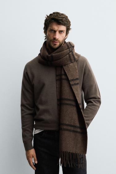 Zara Шарф из клетчатой шерстяной смеси