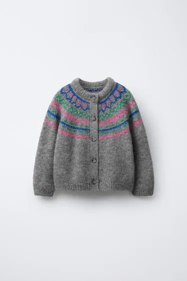 Жаккардовый кардиган из шерсти и альпаки