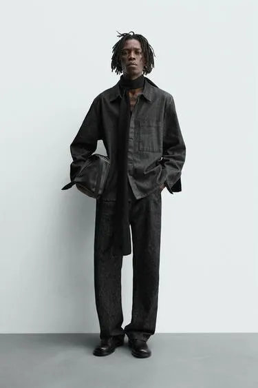 Джинсовая рубашка с эффектом потертости- Заказать в России