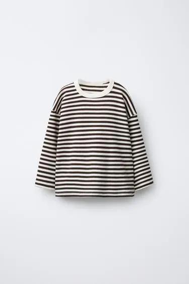 Лонгслив в полоску с вышивкой