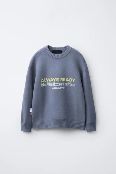 Вязаный свитер с принтом