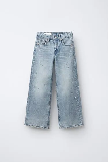 Джинсы WIDE LEG со стразами