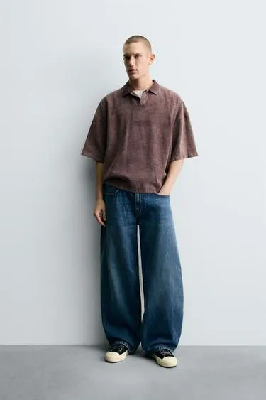 Поло с текстурированным принтом