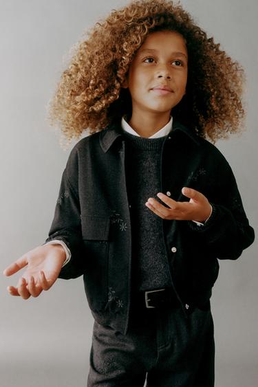 Zara Бомбер с вышивкой «цветы»