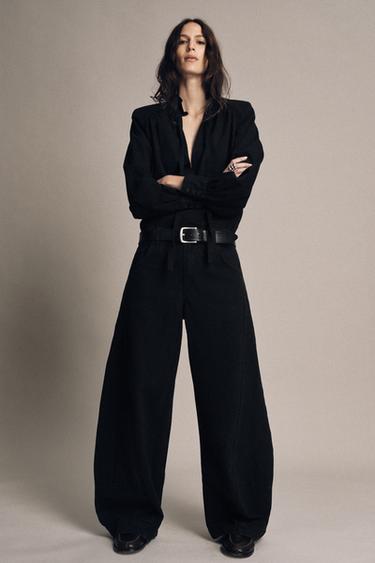 Zara Джинсы BALLOON-FIT с низкой посадкой — ZW COLLECTION