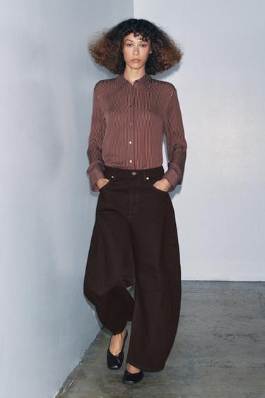 Zara Джинсы BALLOON со средней посадкой — ZW COLLECTION купить с доставкой.