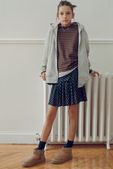 Zara Юбка-шорты с цветочным принтом и блеском