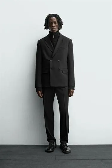 Двубортный костюмный блейзер комфортной посадки