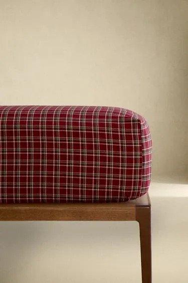 Красное рождественское клетчатое фланелевое наглазное полотенце- Заказать в России