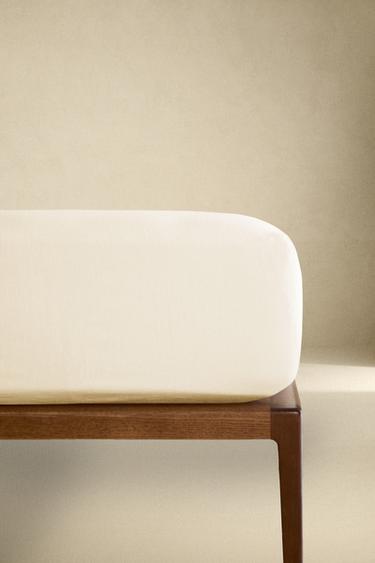 Zara Рождественский прослоченный льняной и хлопковый простынь | 30 см высота купить с доставкой.