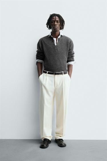 Zara Поло из вязаного полотна с пуговицами