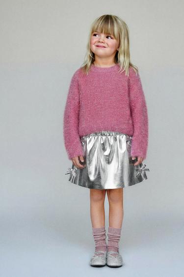 Zara Сияющий вязаный свитер из искусственного меха