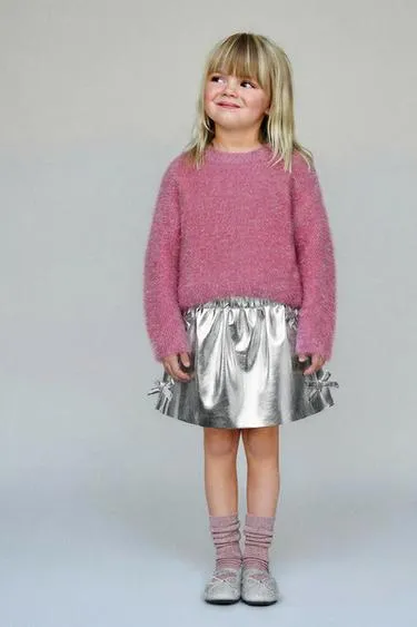 Сияющий вязаный свитер из искусственного меха- Заказать в России