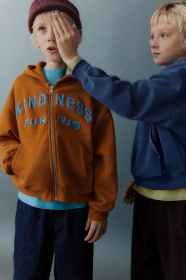 Zara Худи с надписью из махровой ткани купить с доставкой.