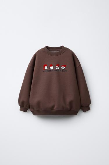 Zara Толстовка «дед мороз» с рельефным принтом купить с доставкой.