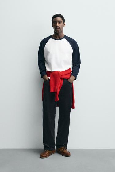 Zara Футболка колор-блок с рукавами реглан купить с доставкой.