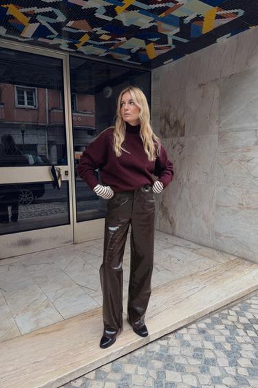 Zara Мягкий трикотажный свитер с высоким воротником купить с доставкой.