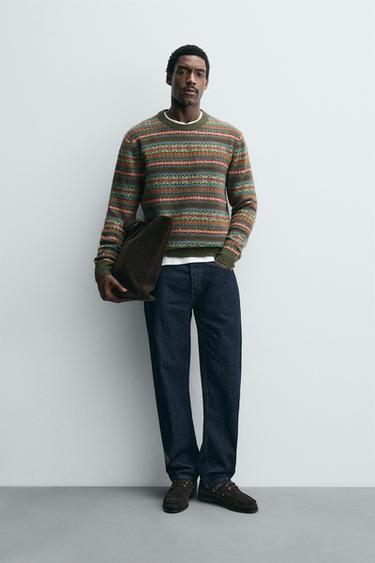 Zara Жаккардовый свитер с геометрическим узором