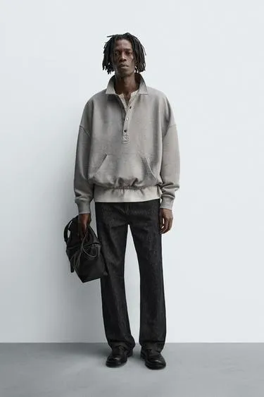 Толстовка-поло свободного кроя