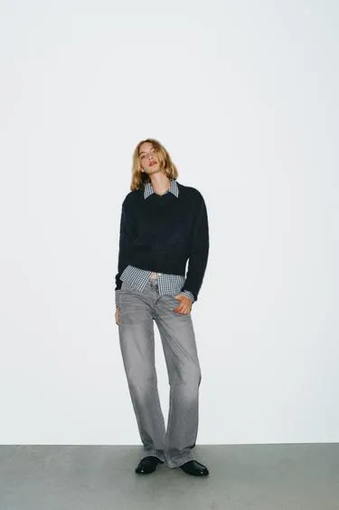 Джинсы TRF WIDE-LEG с низкой посадкой