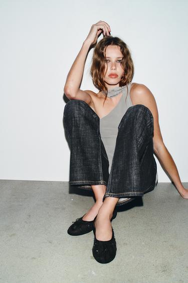 Zara Балетки из сетчатой ткани с блеском